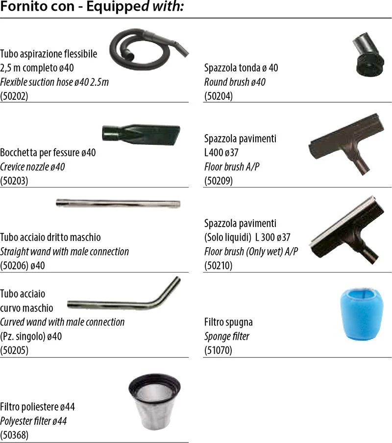 Aspiratore professionale con 3 motori 3300W 77l - Annovi Reverberi 4400 + SPAZZOLA FRONTALE OMAGGIO