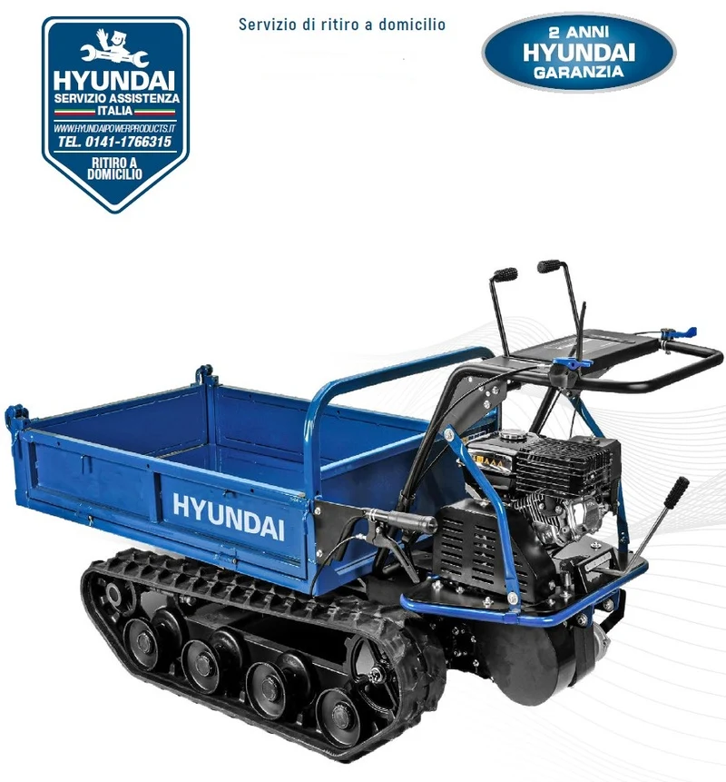 Motocarriola a Cingoli HYUNDAI 65910 212CC Carico Max 500 KG Ribaltamento idraulico