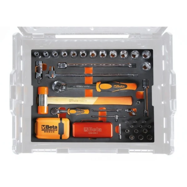 Beta 5990V3 - Assortimento di 116 utensili per valigetta portautensili COMBO C99V3/2C, in vassoio morbido in EVA