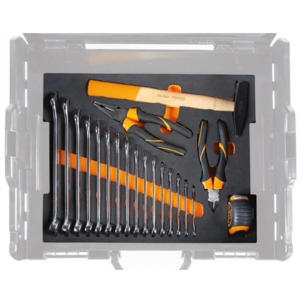 Beta 5990V1 - Assortimento di 44 utensili per valigetta portautensili COMBO C99V1, in vassoio morbido in EVA