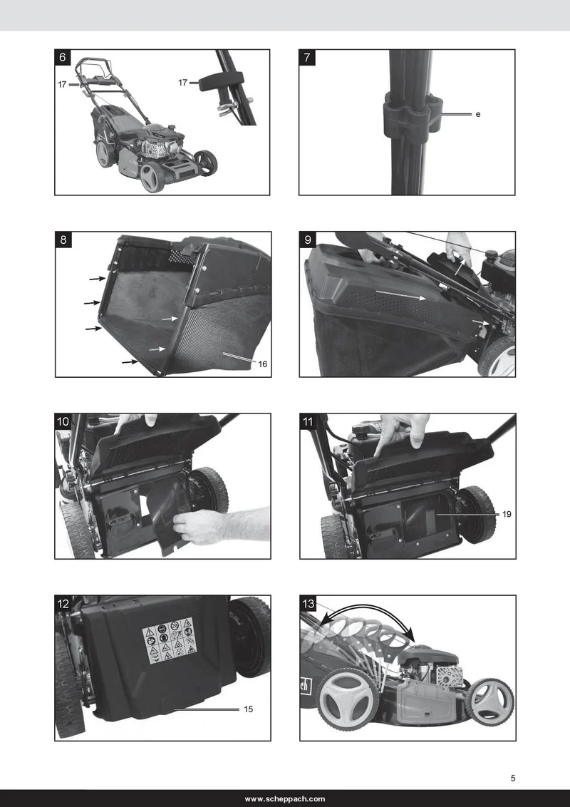 Scheppach MS173-51E - Rasaerba a scoppio semovente avviamento elettrico 173cc - Taglio 51cm