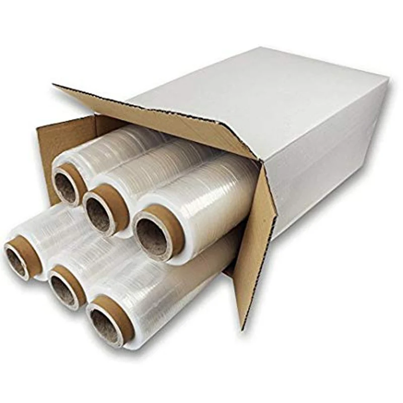 6 ROTOLI - Film estensibile manuale TRASPARENTE 23 µm - bobina da 2,4 kg altezza 50cm lunghezza 180mt
