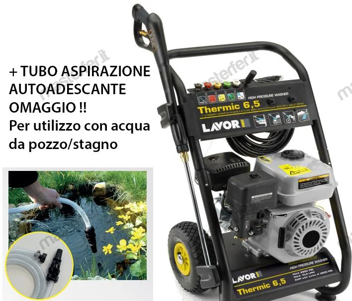 Idropulitrice a scoppio acqua fredda Lavor Pro THERMIC 6,5 - 630l/h 210bar + KIT ASPIRAZIONE OMAGGIO