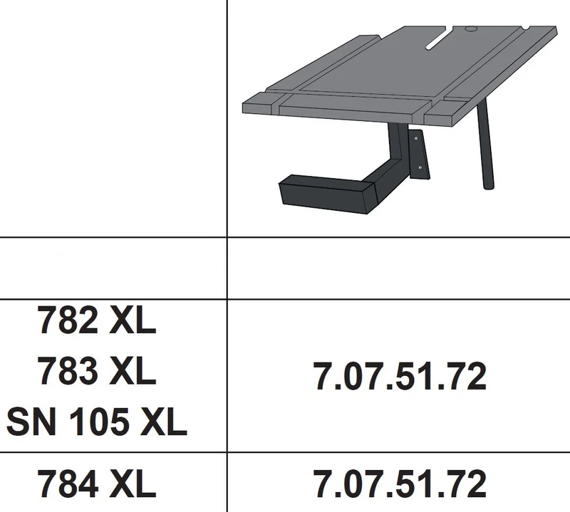 FEMI 7075172 Piano in alluminio con guide Per segatrici Femi 782XL - 783XL- 784XL e SN 105 XL