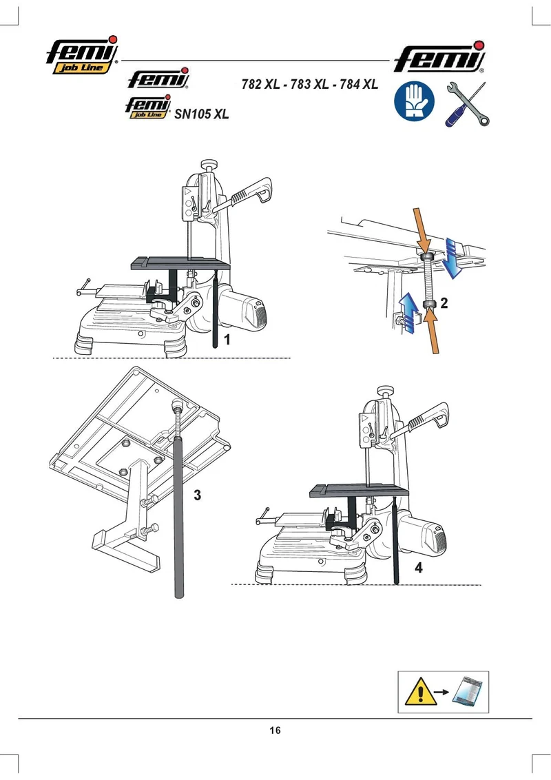 FEMI 7075172 Piano in alluminio con guide Per segatrici Femi 782XL - 783XL- 784XL e SN 105 XL