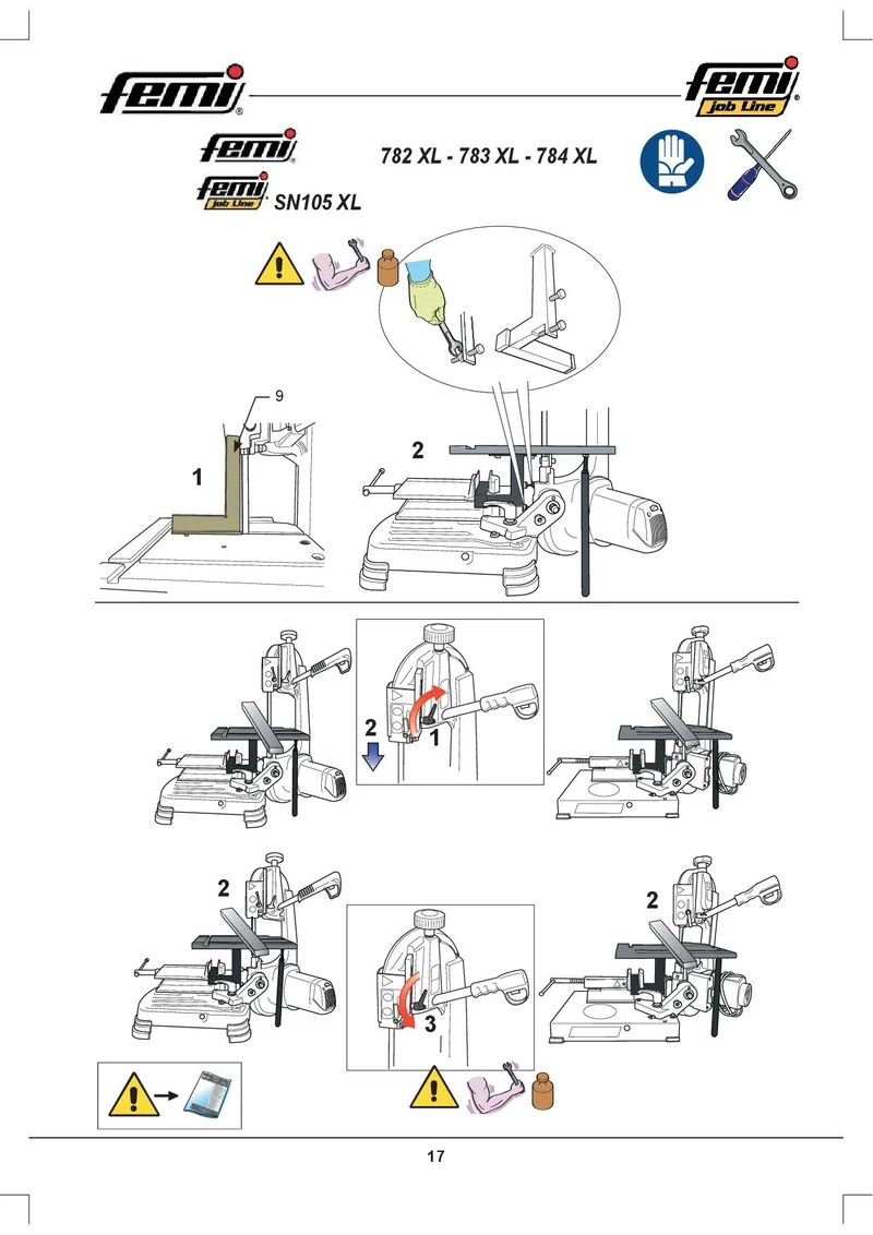 FEMI 7075172 Piano in alluminio con guide Per segatrici Femi 782XL - 783XL- 784XL e SN 105 XL