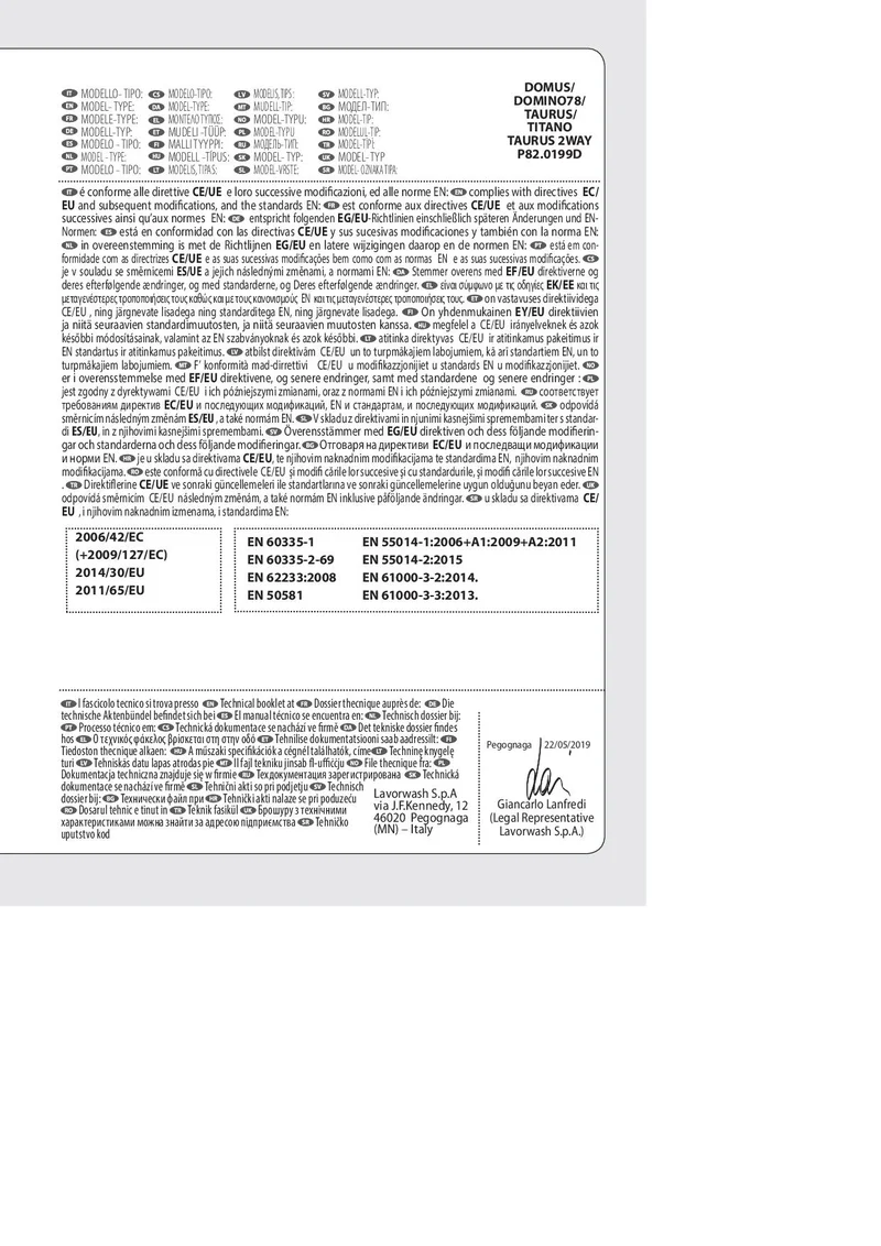 Lavor Taurus PR - Aspiratore industriale 3 motori 3600W 78l