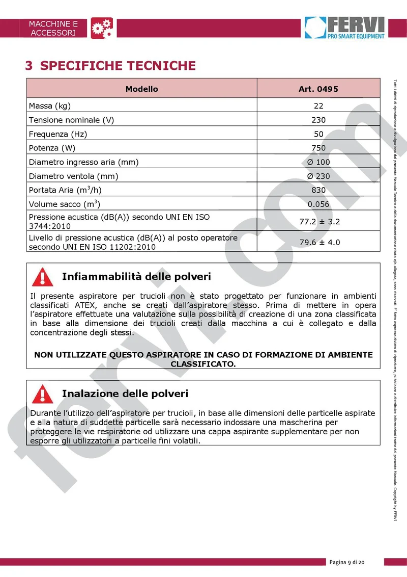 Fervi 0495 - Aspiratore portatile