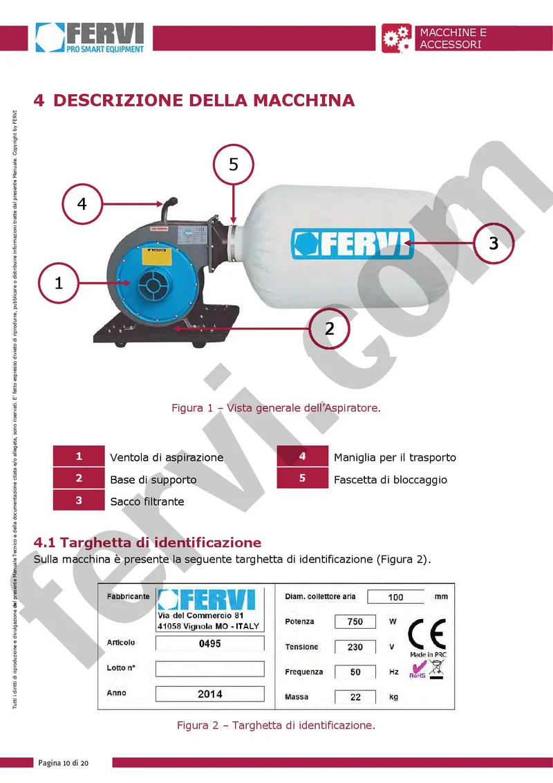 Fervi 0495 - Aspiratore portatile