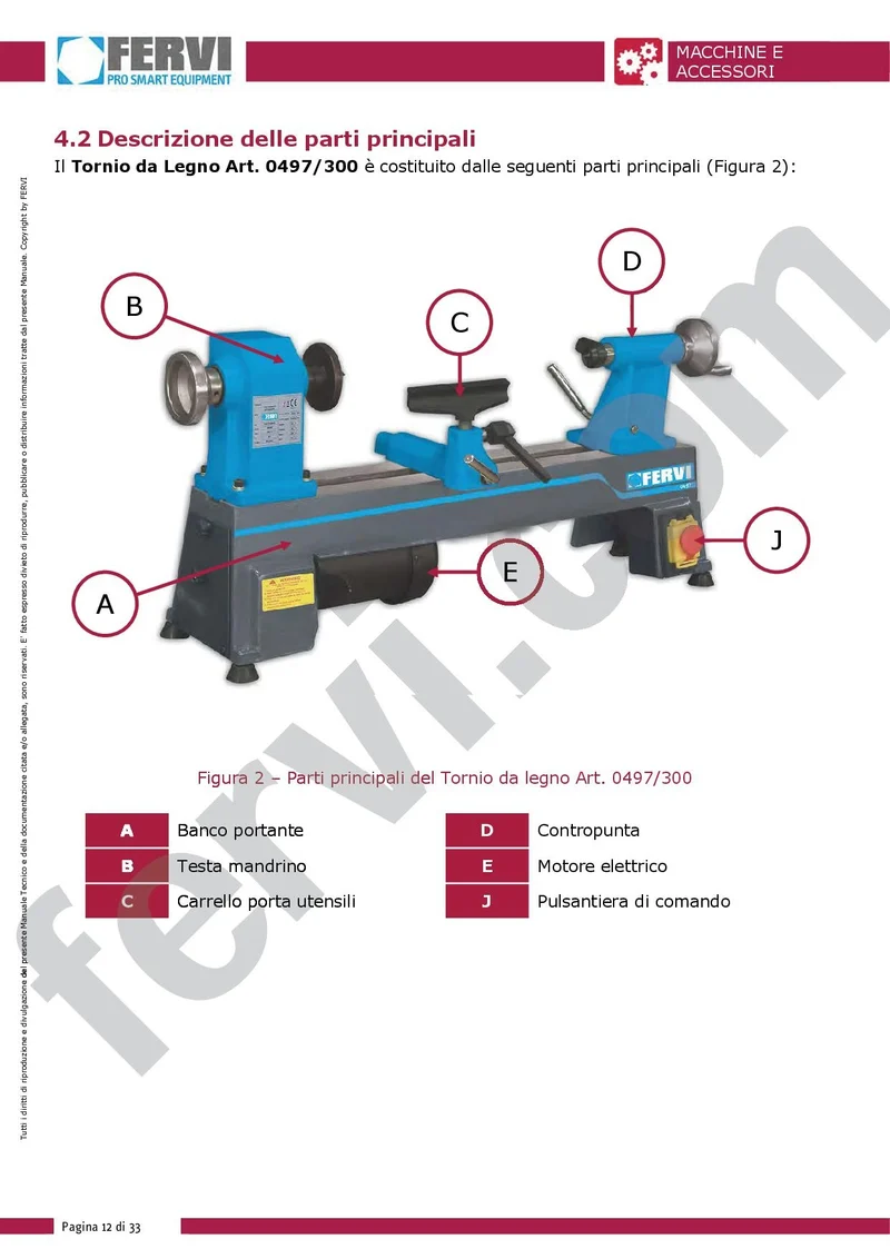 Fervi 0497/250 - Tornio per legno con OMAGGIO