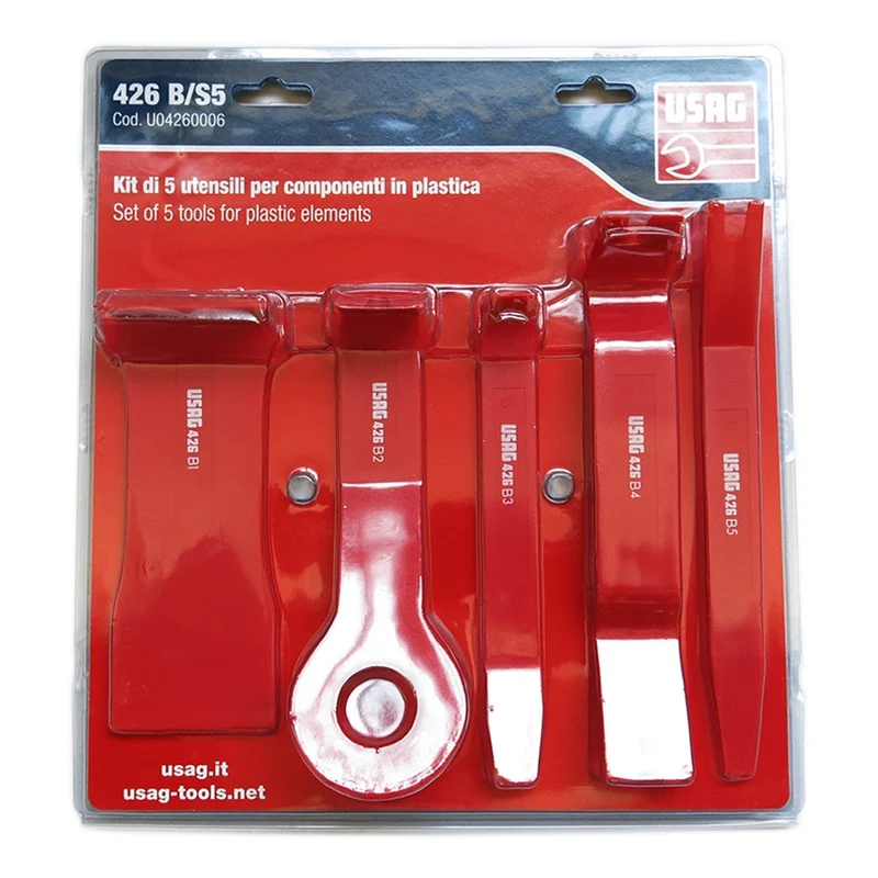 Usag 426 B/S5 - Kit di 5 leve per smontaggio carrozzeria e plastica
