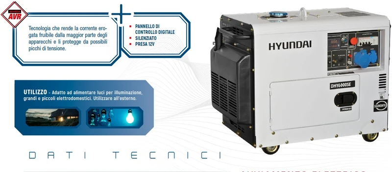 Generatore di corrente silenziato Hyundai 65231 - DHY6000SE