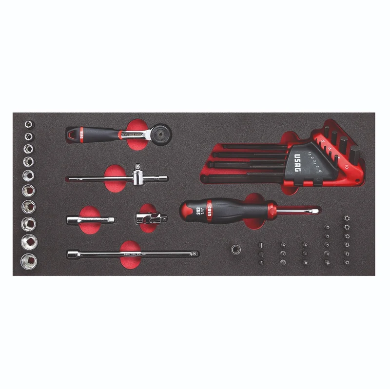 Usag 516 ST6MM - Carrello officina portautensili per attrezzi completo di 156 pezzi
