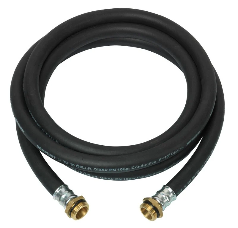 Tubo gasolio in gomma 2m Ribimex PRKA102GOM + raccordi ottone 1"