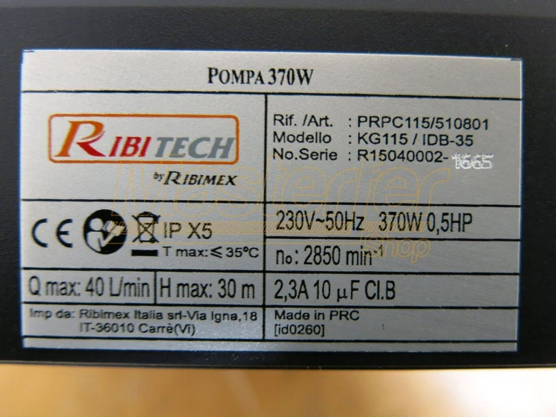 Pompa travaso gasolio Ribimex PRKG115A - con KIT PRO pronta all'uso