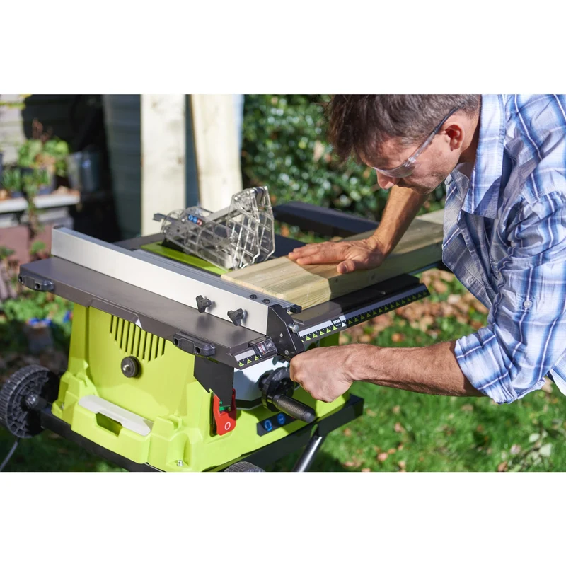Ryobi RTS1800EF-G 1800W - Banco sega 1800W con Soft-Start, prolunghe, base retrattile e ruote