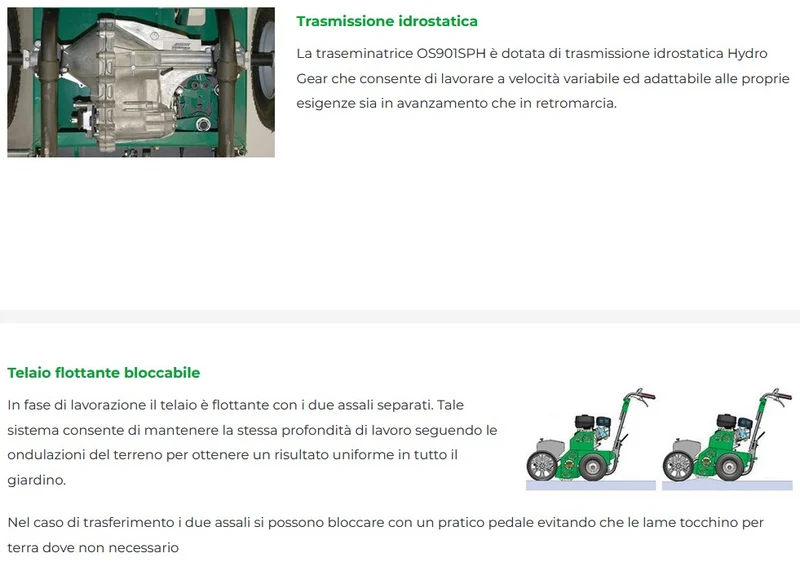 Arieggiatore e transeminatrice Billy Goat OS901SPH - Motore Honda GX270 OHV