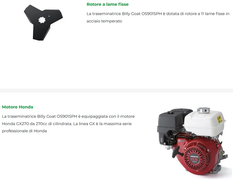 Arieggiatore e transeminatrice Billy Goat OS901SPH - Motore Honda GX270 OHV