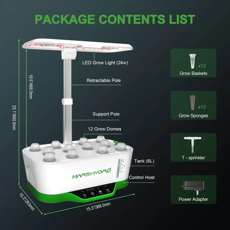Mars Hydro Hydroline12 Sistema di coltivazione idroponica a LED per piantine e cloni