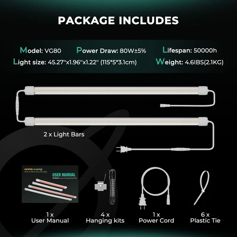 Mars Hydro VG80 80W sotto la tettoia LED Grow Lights Piante da interno per Veg