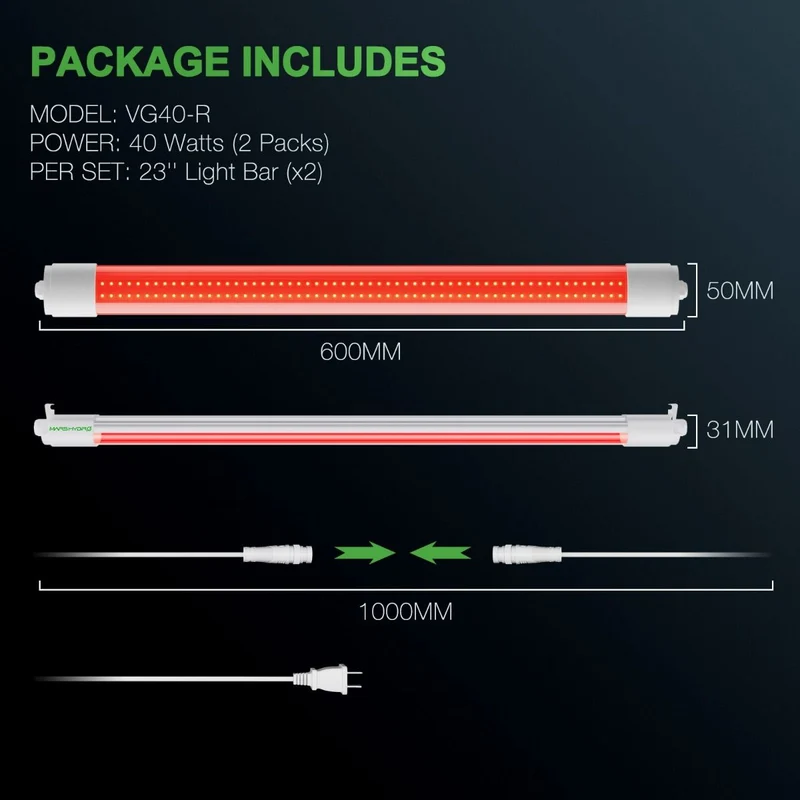 Mars Hydro VG40 LED rosso per la crescita delle piante da interno Supplementare 650-665nm Spettro esteso
