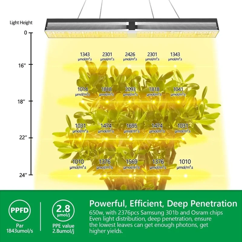 Mars Hydro SP 6500 Samsung LM301B 650W Serra LED Grow Light