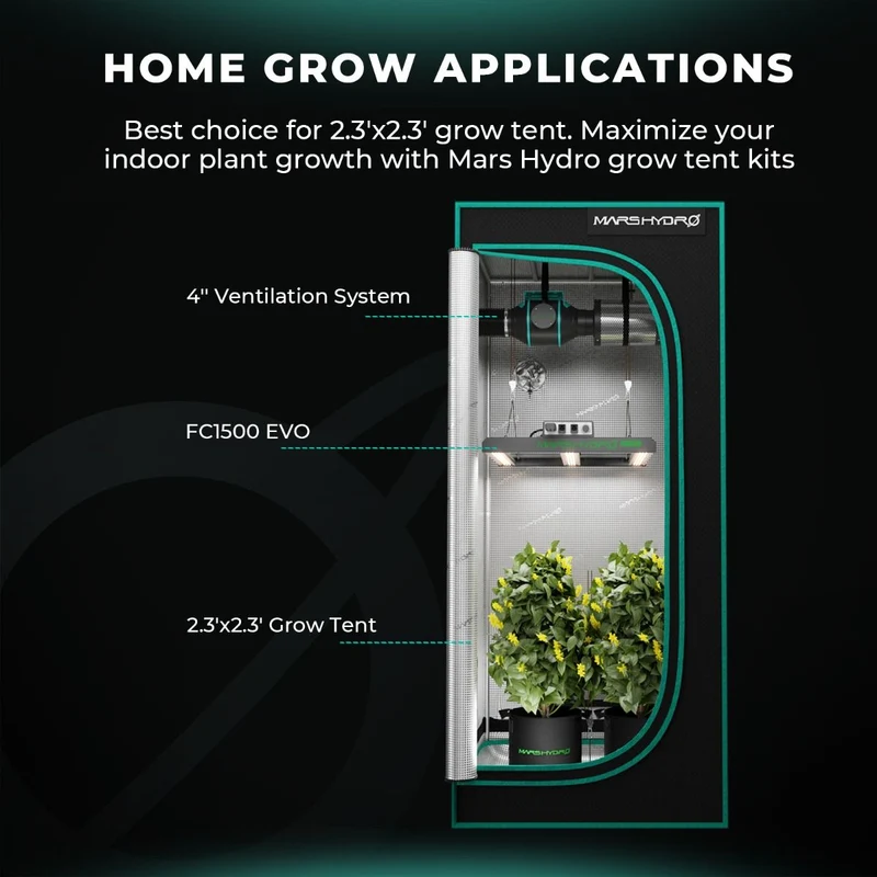 Mars Hydro FC1500-EVO Samsung LM301H EVO 150W dimmerabile LED Grow Light per 2.3'X2.3' Grow Tent Veg Flower